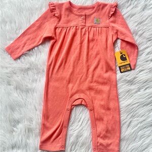 Carhartt Shell Pink Long-Sleeve Baby Romper